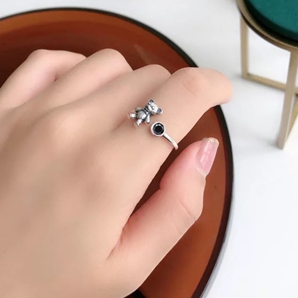 Jewelry - 🌟NEW🌟925 sterling silver Vintage Sweet Cute Little Bear Ring for women